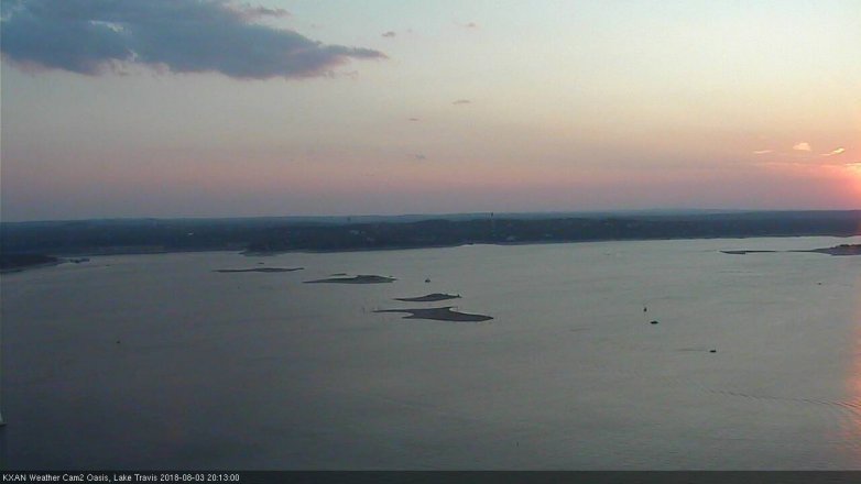 Lake Travis webcam, August 3, 2018 7:15 PM CT
