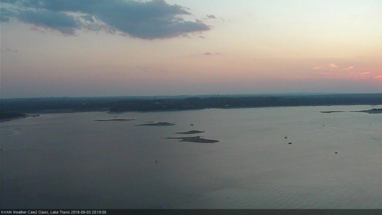 Lake Travis webcam, August 3, 2018 7:20 PM CT