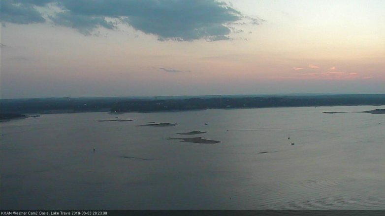 Lake Travis webcam, August 3, 2018 7:25 PM CT