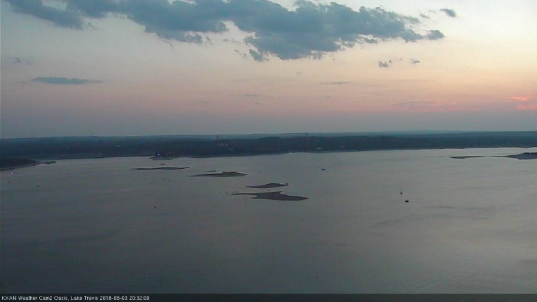 Lake Travis webcam, August 3, 2018 7:35 PM CT