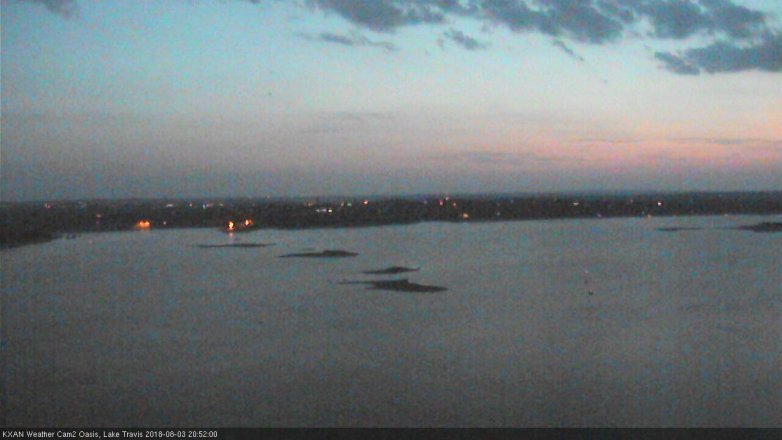 Lake Travis webcam, August 3, 2018 7:55 PM CT