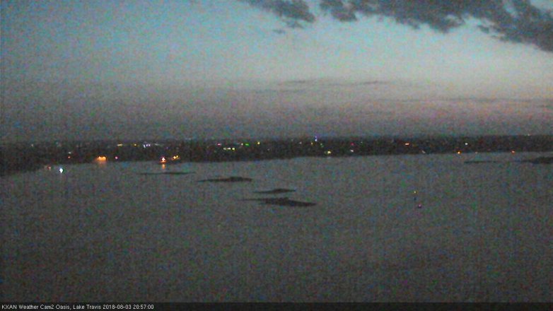 Lake Travis webcam, August 3, 2018 8:00 PM CT