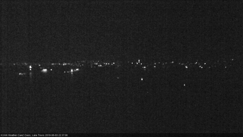 Lake Travis webcam, August 3, 2018 9:40 PM CT