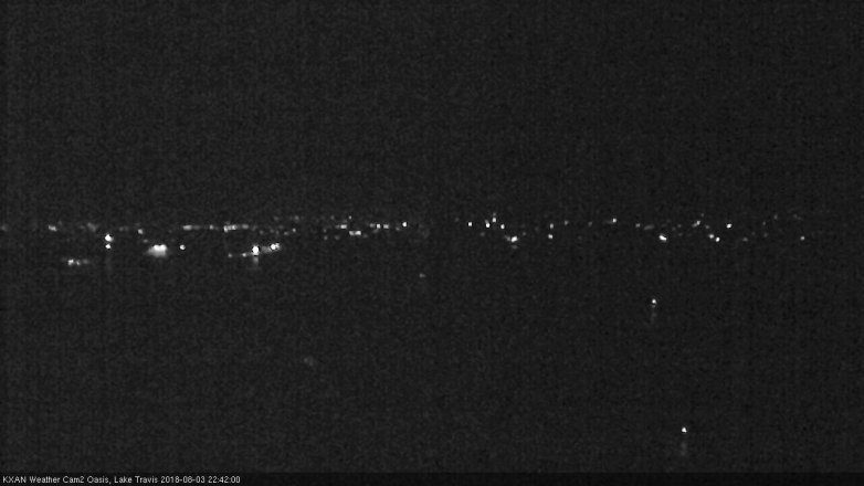Lake Travis webcam, August 3, 2018 9:45 PM CT