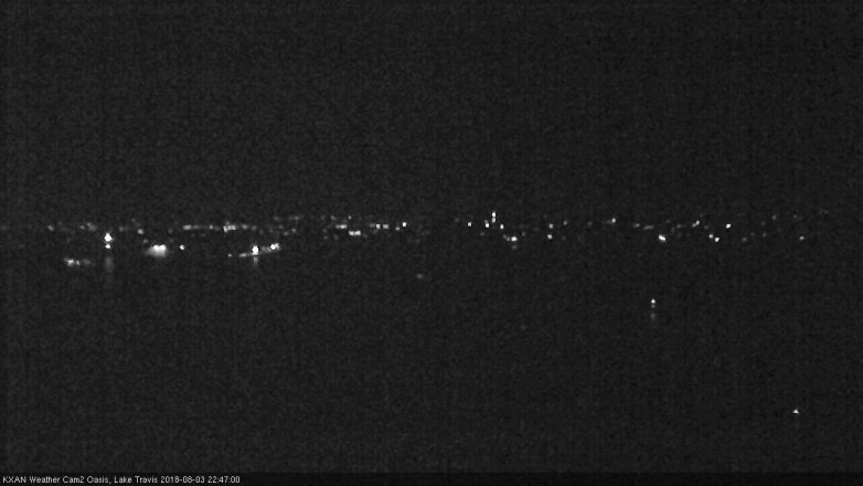 Lake Travis webcam, August 3, 2018 9:50 PM CT