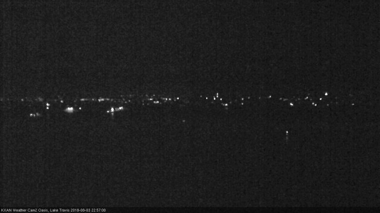 Lake Travis webcam, August 3, 2018 10:00 PM CT