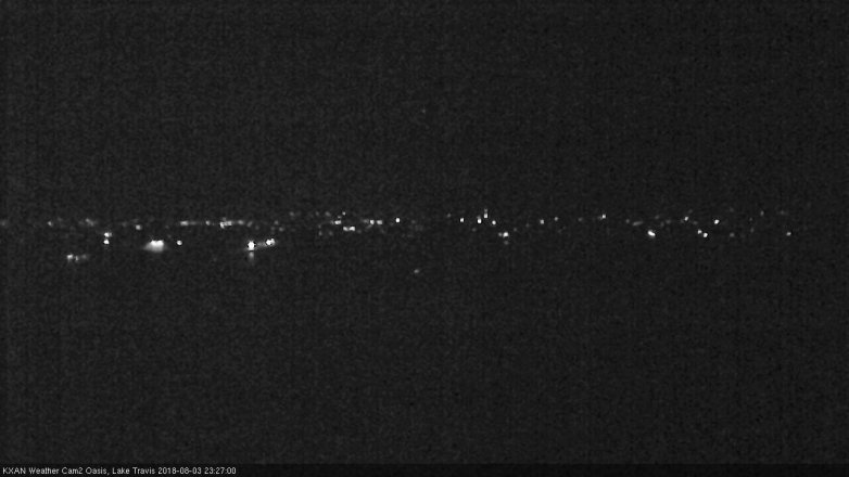 Lake Travis webcam, August 3, 2018 10:30 PM CT