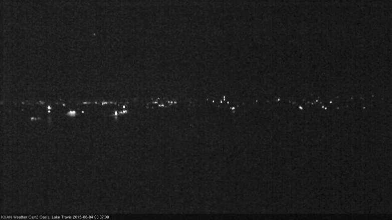 Lake Travis webcam, August 3, 2018 11:10 PM CT