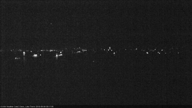 Lake Travis webcam, August 3, 2018 11:20 PM CT