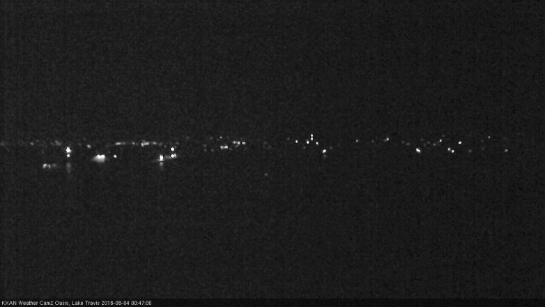 Lake Travis webcam, August 3, 2018 11:50 PM CT