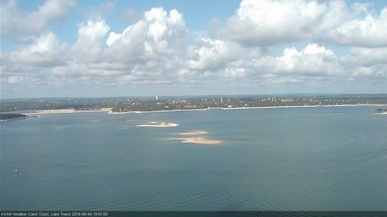 Lake Travis webcam, August 4, 2018 9:10 AM CT