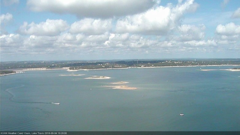 Lake Travis webcam, August 4, 2018 9:30 AM CT