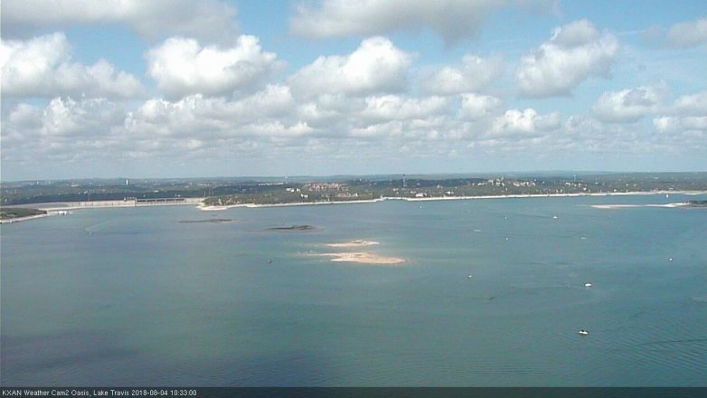 Lake Travis webcam, August 4, 2018 9:35 AM CT