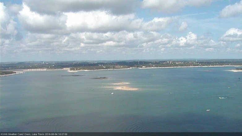 Lake Travis webcam, August 4, 2018 9:40 AM CT