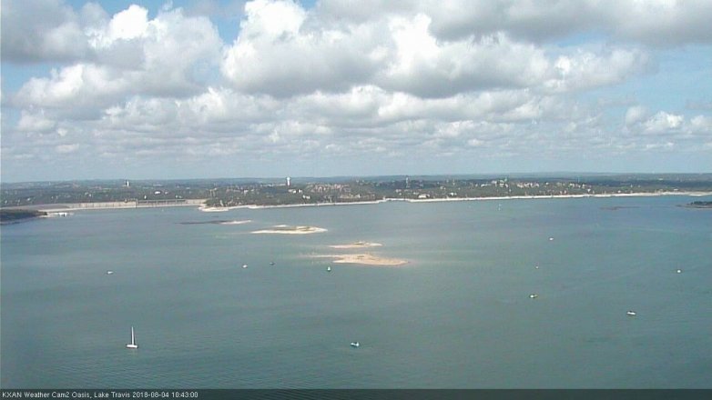 Lake Travis webcam, August 4, 2018 9:45 AM CT