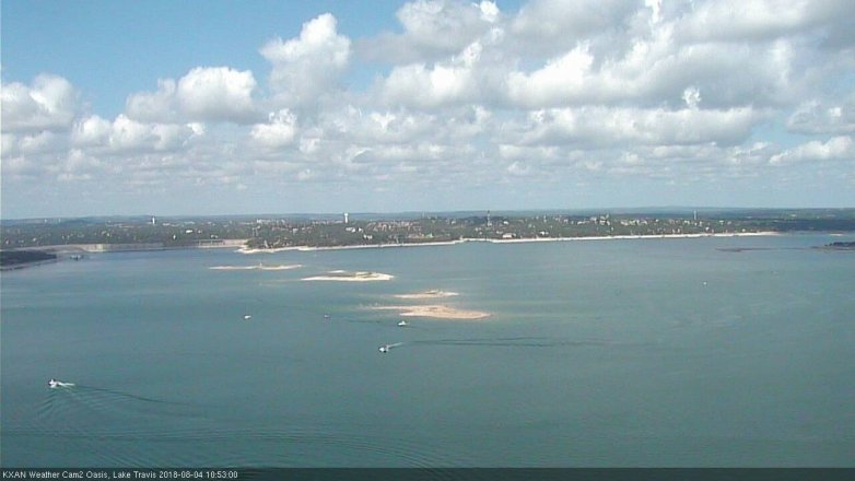 Lake Travis webcam, August 4, 2018 9:55 AM CT
