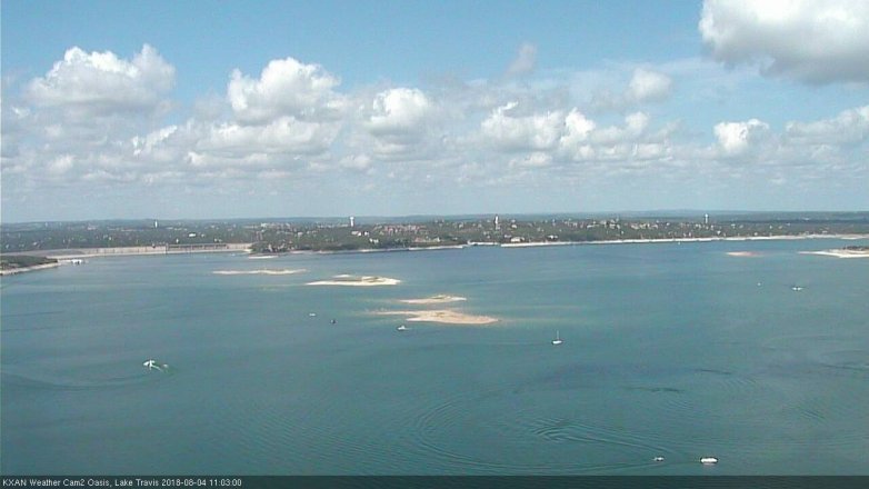 Lake Travis webcam, August 4, 2018 10:05 AM CT