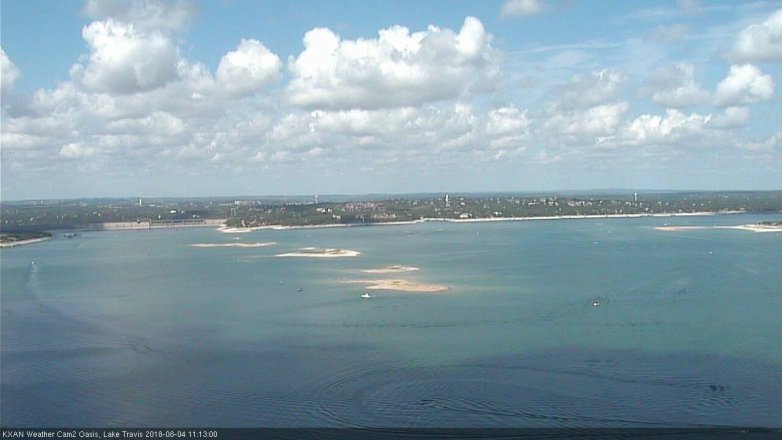 Lake Travis webcam, August 4, 2018 10:15 AM CT