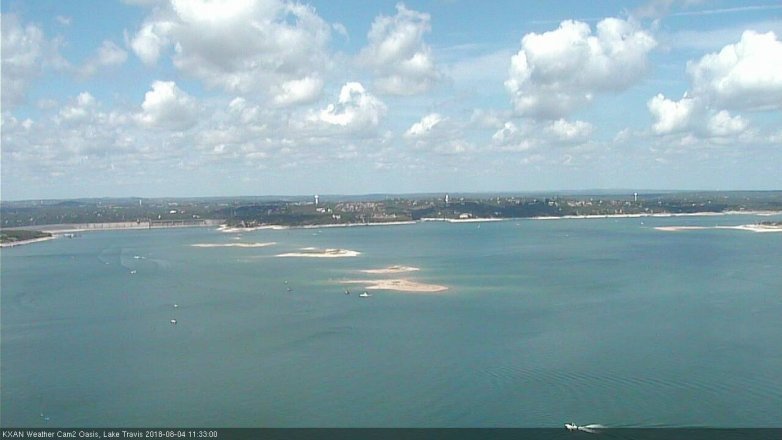 Lake Travis webcam, August 4, 2018 10:35 AM CT