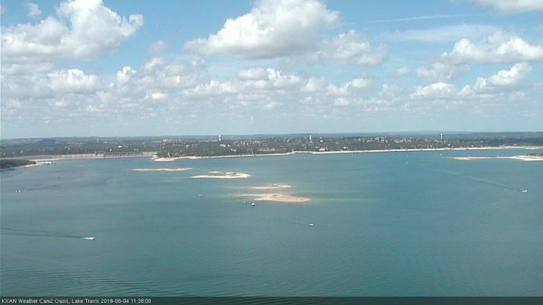 Lake Travis webcam, August 4, 2018 10:40 AM CT