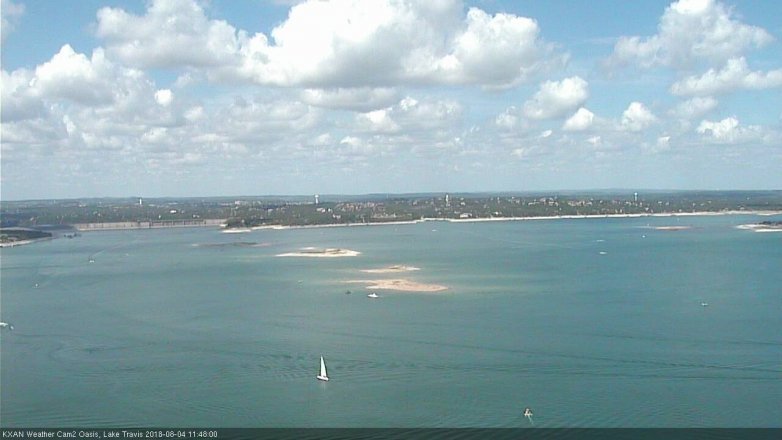 Lake Travis webcam, August 4, 2018 10:50 AM CT