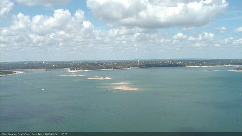 Lake Travis webcam, August 4, 2018 10:55 AM CT