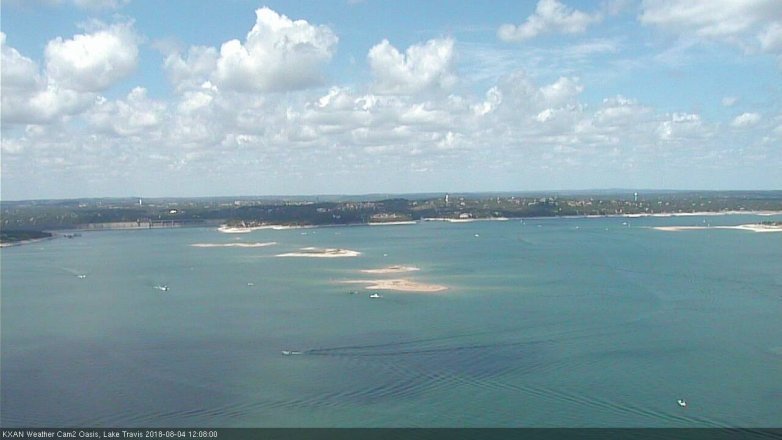 Lake Travis webcam, August 4, 2018 11:10 AM CT