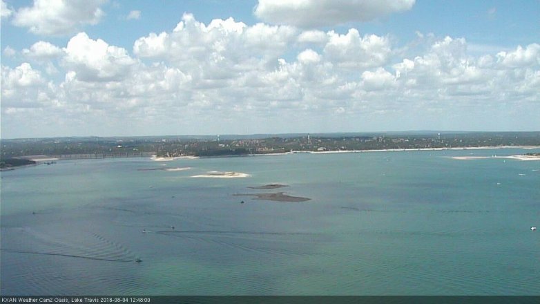 Lake Travis webcam, August 4, 2018 11:50 AM CT