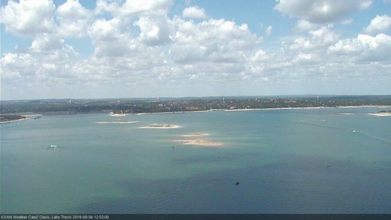 Lake Travis webcam, August 4, 2018 11:55 AM CT