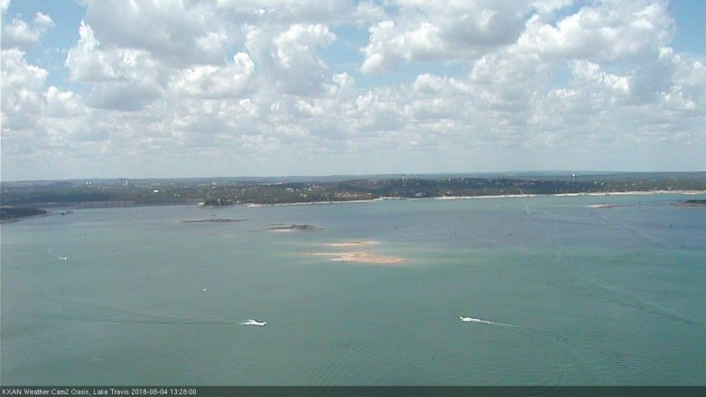 Lake Travis webcam, August 4, 2018 12:30 PM CT