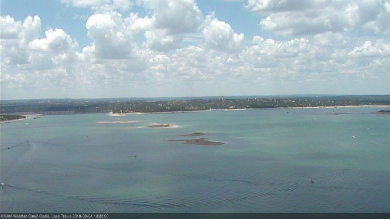 Lake Travis webcam, August 4, 2018 12:35 PM CT