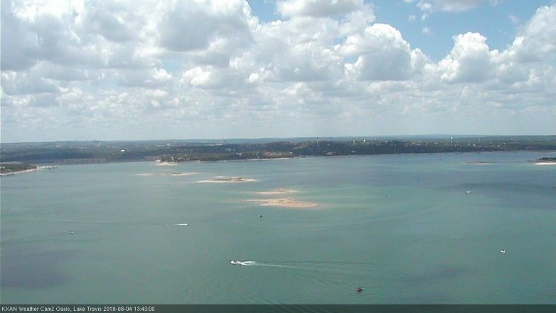 Lake Travis webcam, August 4, 2018 12:45 PM CT