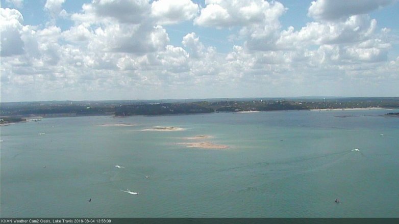 Lake Travis webcam, August 4, 2018 1:00 PM CT