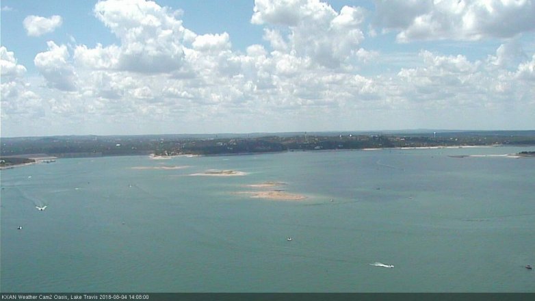 Lake Travis webcam, August 4, 2018 1:10 PM CT
