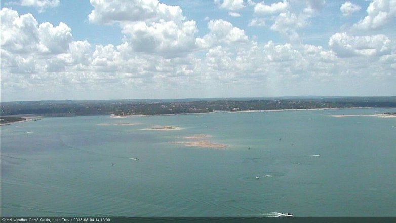 Lake Travis webcam, August 4, 2018 1:15 PM CT