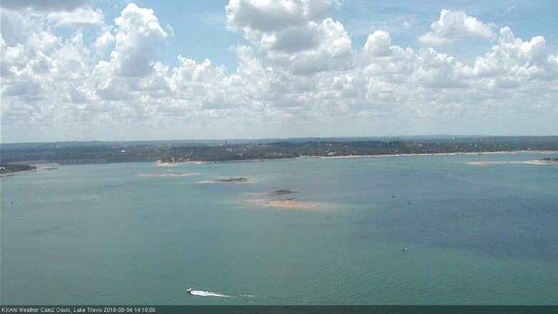 Lake Travis webcam, August 4, 2018 1:20 PM CT