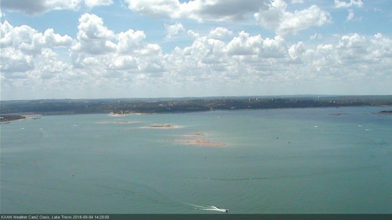 Lake Travis webcam, August 4, 2018 1:30 PM CT