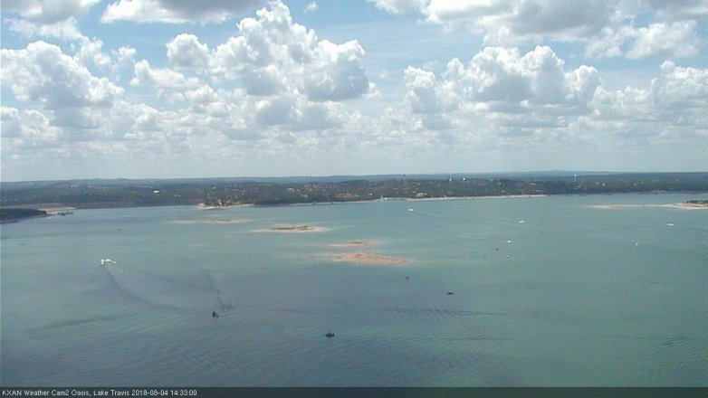 Lake Travis webcam, August 4, 2018 1:35 PM CT
