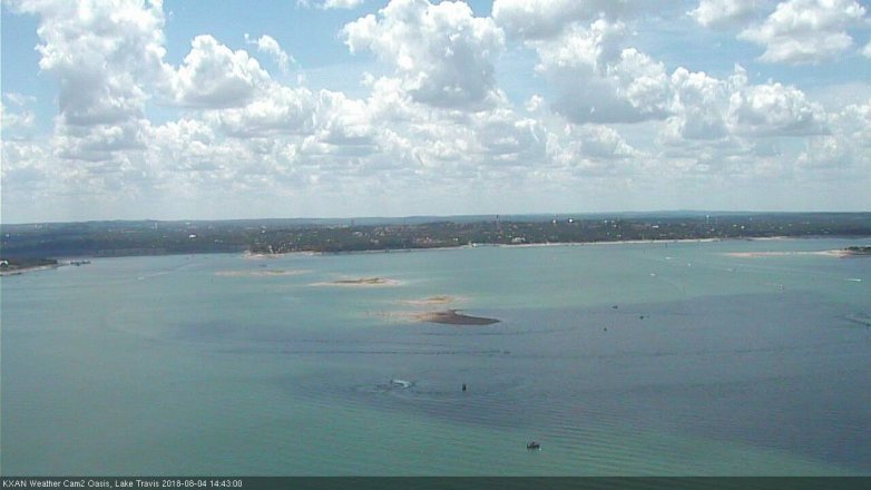 Lake Travis webcam, August 4, 2018 1:45 PM CT