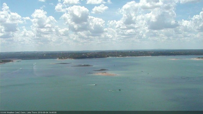 Lake Travis webcam, August 4, 2018 1:50 PM CT