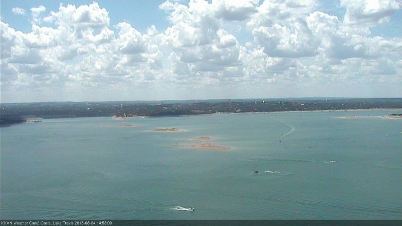 Lake Travis webcam, August 4, 2018 1:55 PM CT