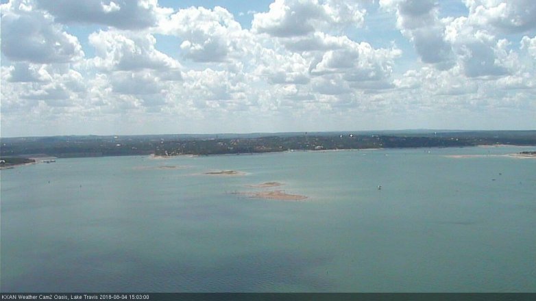Lake Travis webcam, August 4, 2018 2:05 PM CT