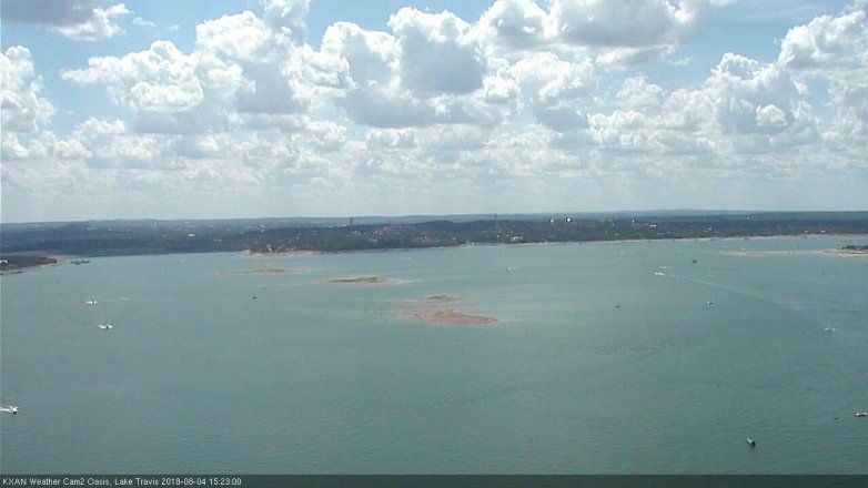 Lake Travis webcam, August 4, 2018 2:25 PM CT