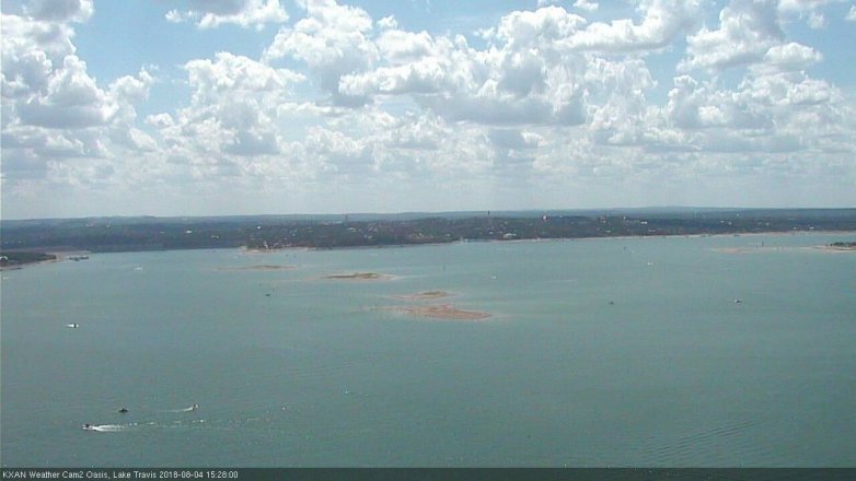 Lake Travis webcam, August 4, 2018 2:30 PM CT