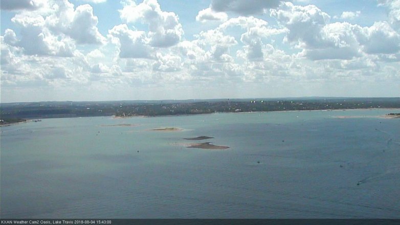 Lake Travis webcam, August 4, 2018 2:45 PM CT