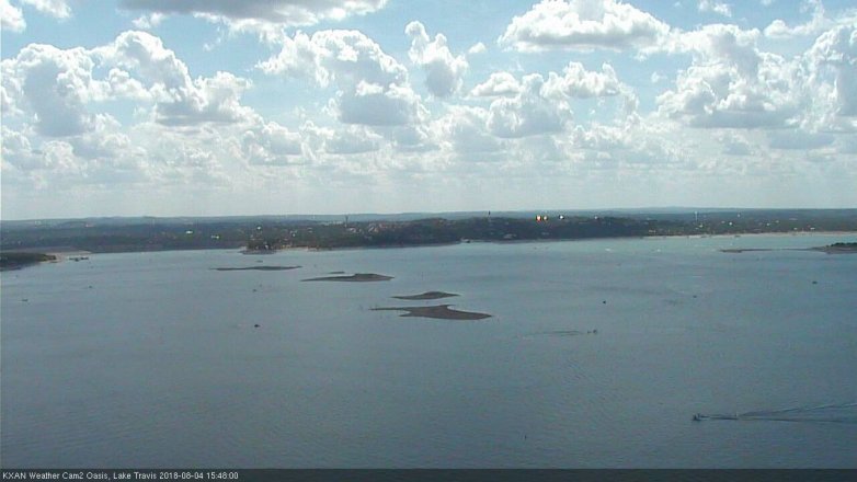 Lake Travis webcam, August 4, 2018 2:50 PM CT