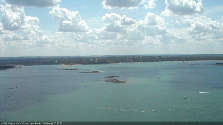 Lake Travis webcam, August 4, 2018 2:55 PM CT