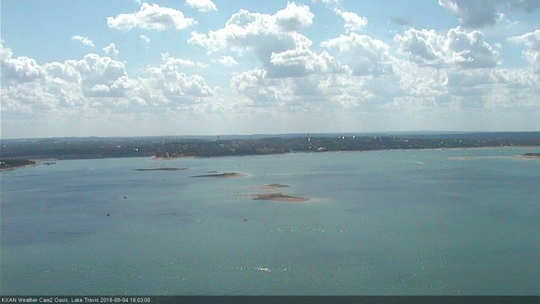Lake Travis webcam, August 4, 2018 3:05 PM CT