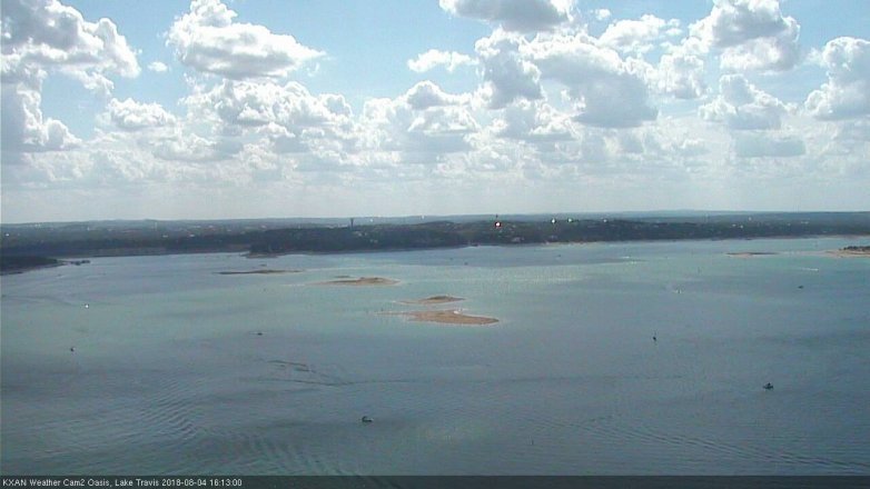Lake Travis webcam, August 4, 2018 3:15 PM CT