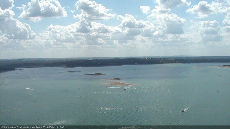 Lake Travis webcam, August 4, 2018 3:20 PM CT